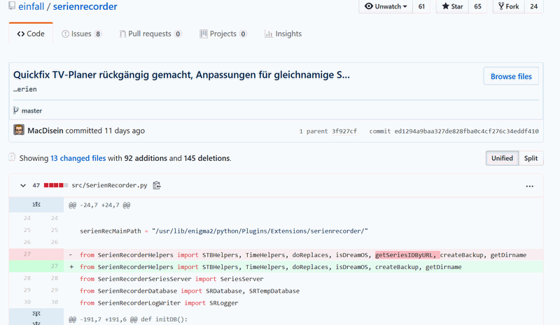 Github commits