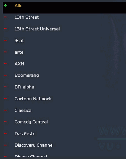 Sender für einen Serien-Marker auswählen