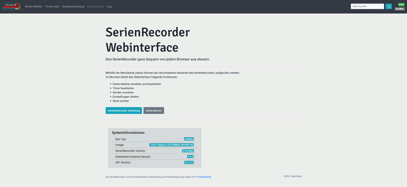 Serienrecorder Webinterface
